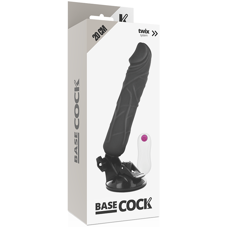 BASECOCK - VIBRATORE REALISTICO TELECOMANDO NERO 20 CM -O- 4 CM – Telecomando – foto 4