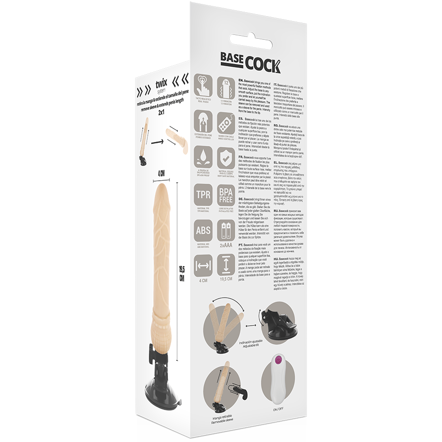 BASECOCK - VIBRATORE TELECOMANDO NATURALE REALISTICO 19.5 CM -O- 4 CM – Telecomando – foto 5
