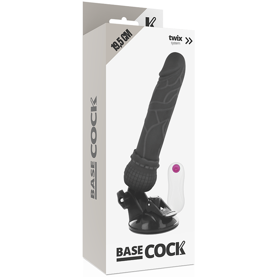 BASECOCK - VIBRATORE REALISTICO TELECOMANDO NERO 19.5 CM -O- 4 CM – Telecomando – foto 4