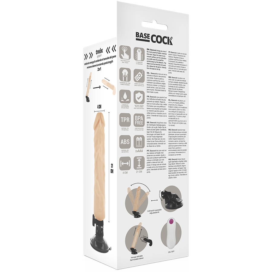 BASECOCK - VIBRATORE REALISTICO TELECOMANDO NATURALE 21 CM -O- 4 CM – Telecomando – foto 5