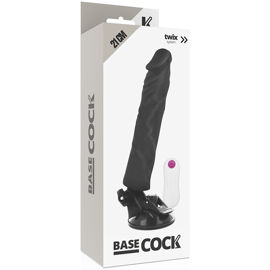 BASECOCK - VIBRATORE REALISTICO TELECOMANDO NERO 21 CM -O- 4 CM – Telecomando – foto 5