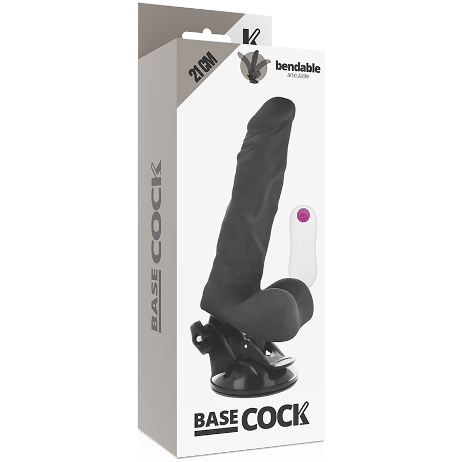 BASECOCK - VIBRATORE ARTICOLABILE TELECOMANDO NERO 21 CM -O- 5 CM – Telecomando – foto 5