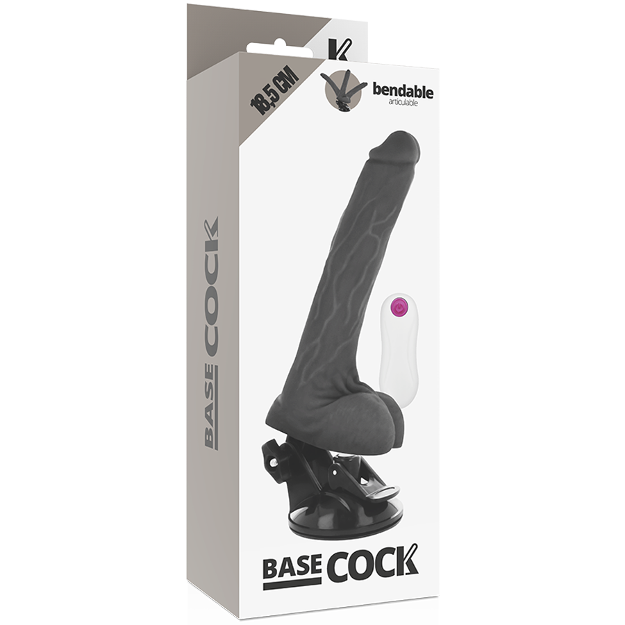 BASECOCK - VIBRATORE ARTICOLABILE TELECOMANDO NERO 18.5 CM -O- 4 CM – Telecomando – foto 5