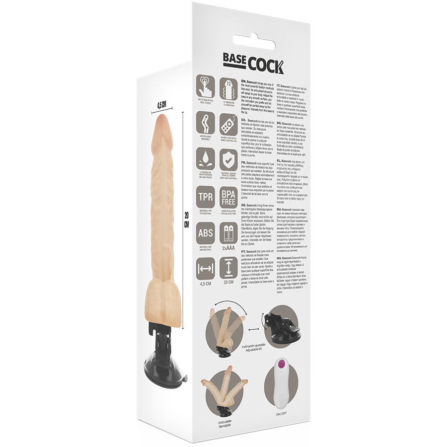 BASECOCK - VIBRATORE ARTICOLABILE TELECOMANDO NATURALE 20 CM -O- 4.5 CM – Telecomando – foto 5