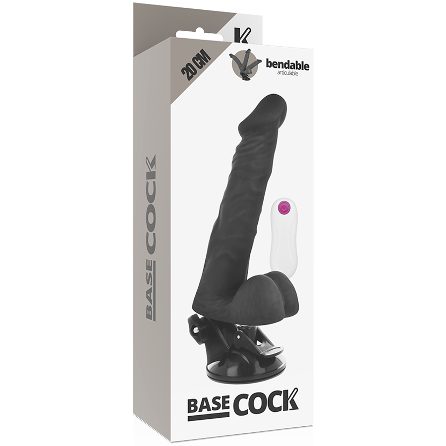 BASECOCK - VIBRATORE ARTICOLABILE TELECOMANDO NERO 20 CM -O- 4.5 CM – Telecomando – foto 5