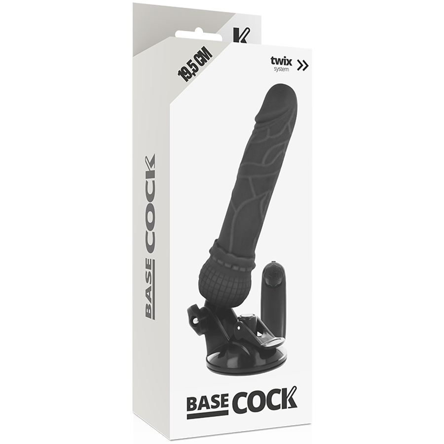 BASECOCK - VIBRATORE REALISTICO TELECOMANDO NERO 19.5 CM -O- 4 CM – Telecomando – foto 4