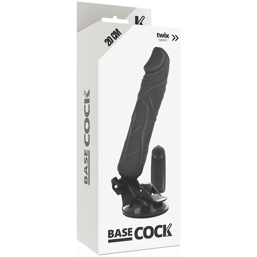 BASECOCK - VIBRATORE REALISTICO TELECOMANDO NERO 20 CM -O- 4 CM – Telecomando – foto 4