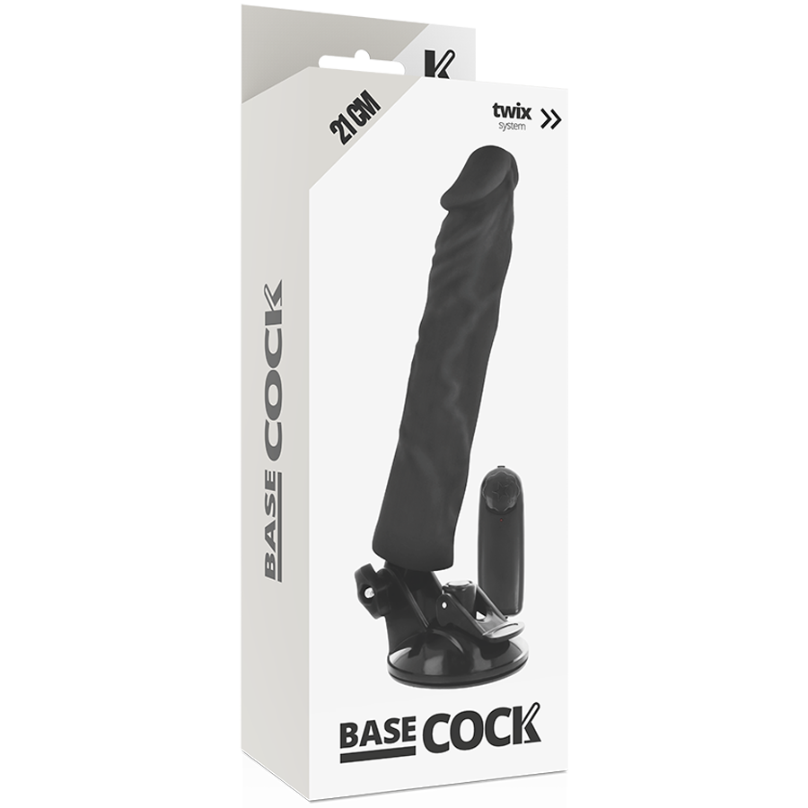 BASECOCK - VIBRATORE REALISTICO TELECOMANDO NERO 21 CM -O- 4 CM – Telecomando – foto 4