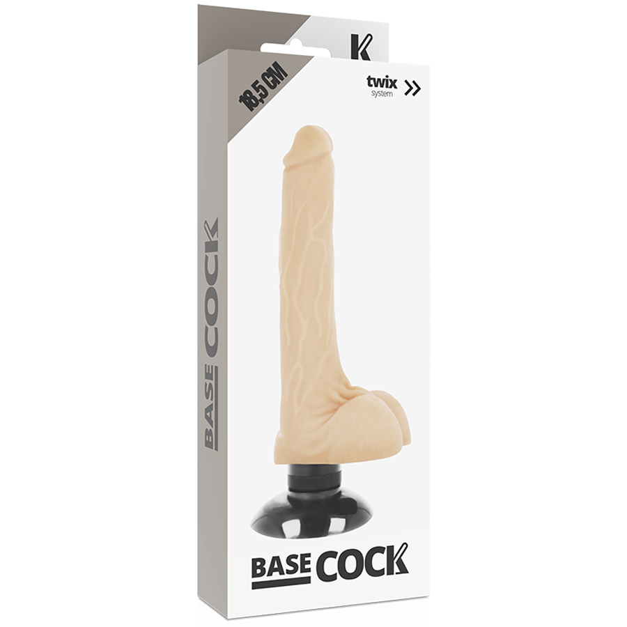 BASECOCK - VIBRATORE REALISTICO 2-1 NATURALE 18.5 CM -O- 4 CM – Vibratori realistici – foto 5