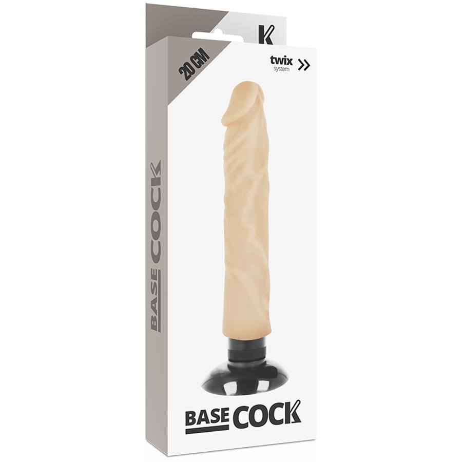 BASECOCK - VIBRATORE REALISTICO 2-1 NATURALE 20 CM -O- 4 CM – Vibratori realistici – foto 5