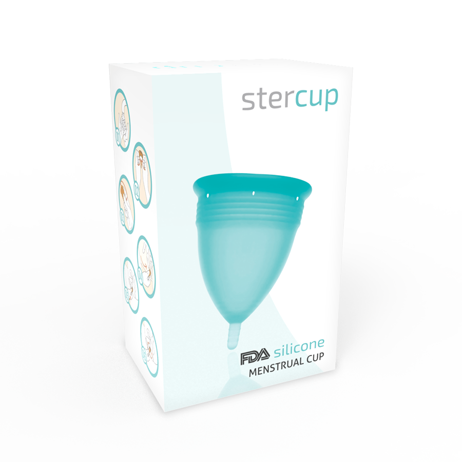 STERCUP - COPPA MESTRUALE IN SILICONE FDA ACQUAMARINA - TAGLIA S – Coppa vaginale – foto 5