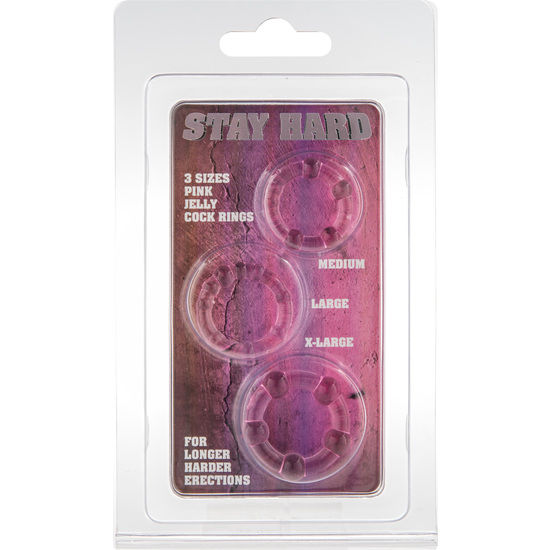 SEVEN CREATIONS - SET DI TRE ANELLI PER PENE ROSA – Accessori per il pene – foto 2