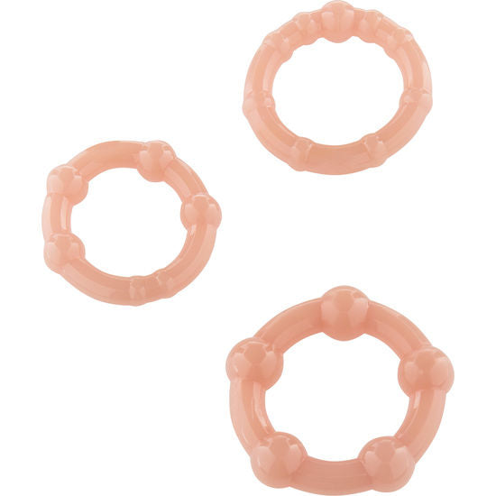 SEVEN CREATIONS - SET DI TRE ANELLI PER PENE IN PELLE – Accessori per il pene