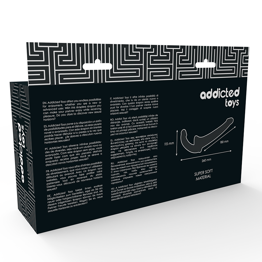 ADDICTED TOYS - DILDO CON RNA S SENZA SOTTOMISSIONE NERO – Imbracature senza vibrazioni – foto 6