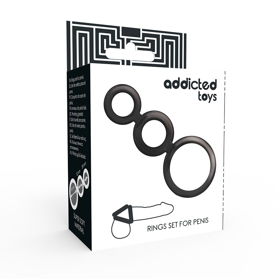ADDICTED TOYS - SET DI ANELLI PER PENE - FUMO – Cockring senza vibrazione – foto 4