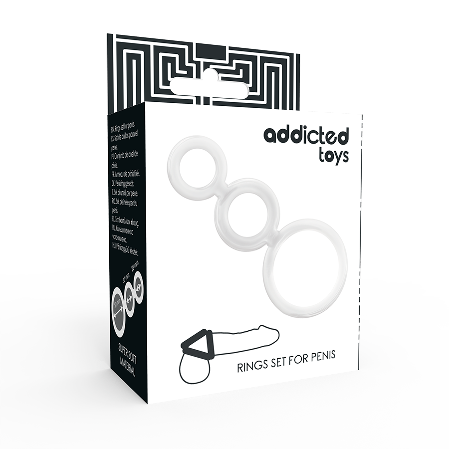ADDICTED TOYS - SET DI ANELLI PER PENE TRASPARENTE – Cockring senza vibrazione – foto 4