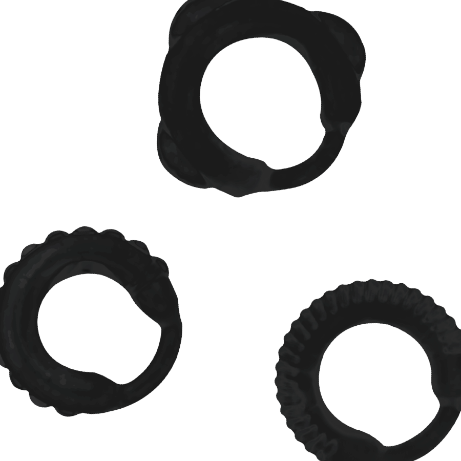 ADDICTED TOYS - SET C-RING NERO – Cockring senza vibrazione – foto 3