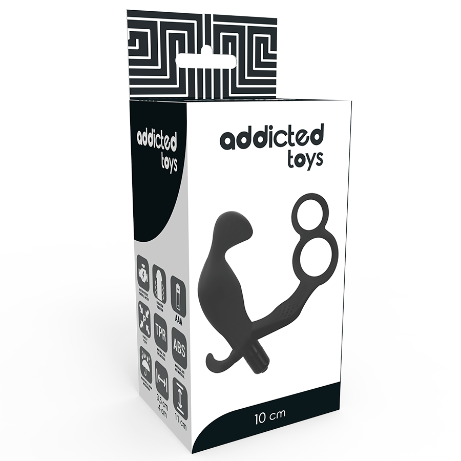 ADDICTED TOYS - PLUG ANALE CON DOPPIO ANELLO PER PENE E TESTICOLI NERI – Tappi anali – foto 4