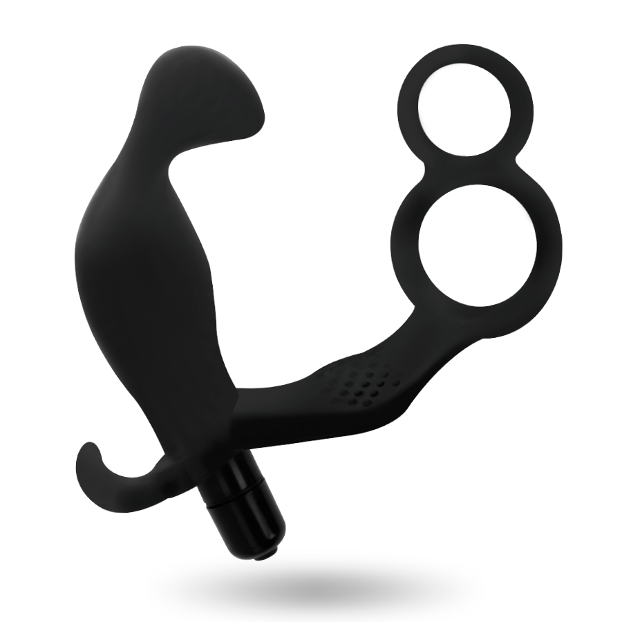 ADDICTED TOYS - PLUG ANALE CON DOPPIO ANELLO PER PENE E TESTICOLI NERI – Tappi anali
