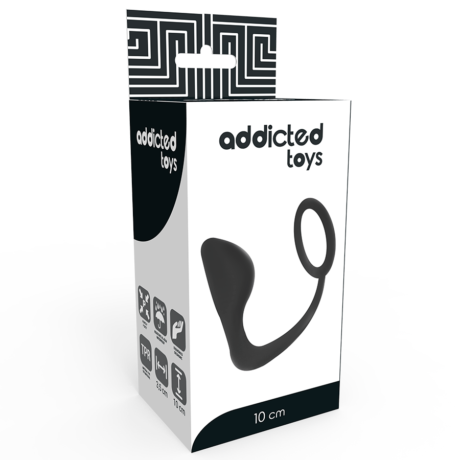 ADDICTED TOYS - PLUG ANALE CON ANELLO PENE NERO – Anelli con Spina – foto 4
