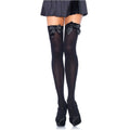 LEG AVENUE - CALZANTE IN NYLON NERO CON FIOCCO NERO TAGLIA UNICA – Calzini