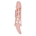 BAILE - COPERTURA ESTENSORE PENE CON VIBRAZIONE E CINTURINO NATURALE 13.5 CM – Copri pene con estensione