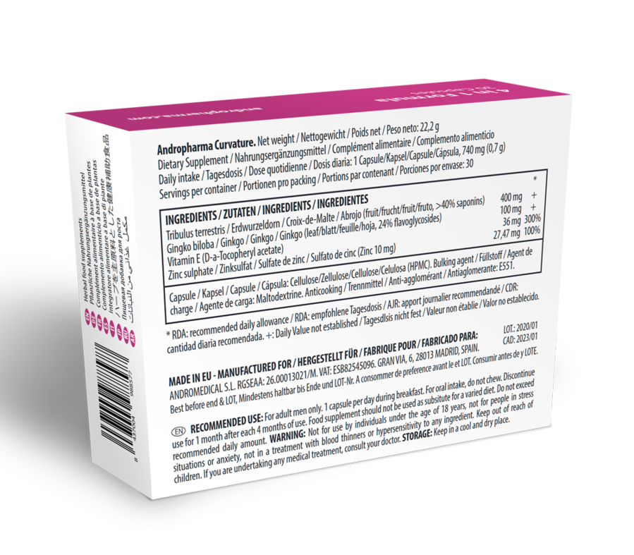 Andropharma Curvature – Integratore alimentare per il benessere maschile – Pillole per uomini – foto 3