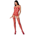 PASSION - WOMAN BS067 BODYSTOCKING ROSSO TAGLIA UNICA – Bodystocking