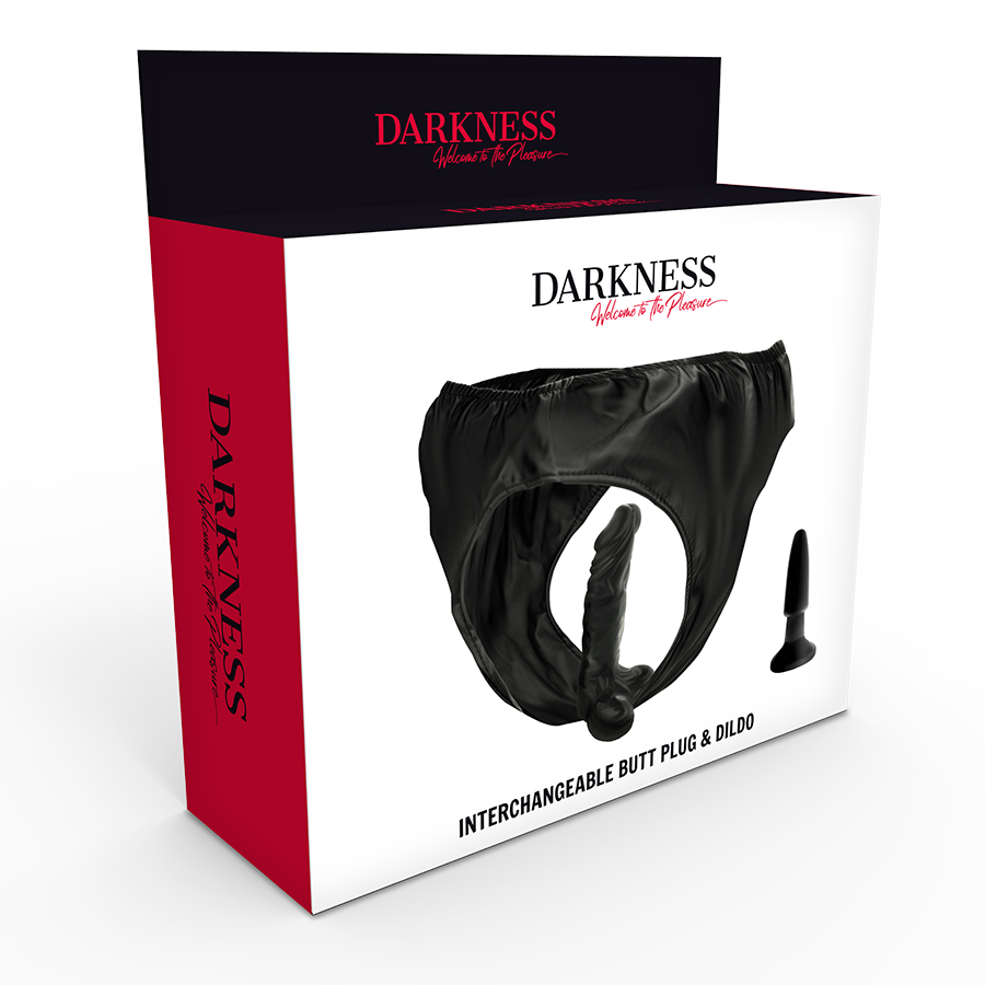 DARKNESS - SLIP CON TAPPO E DILDO INTERCAMBIABILE – Peni realistici – foto 4