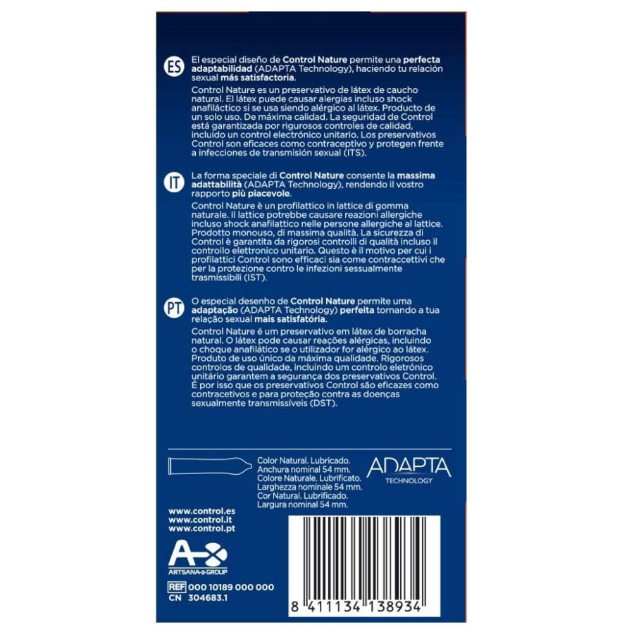 CONTROL - ADAPTA NATURE CONDOMS 24 UNITS – Gamma naturale – foto 2