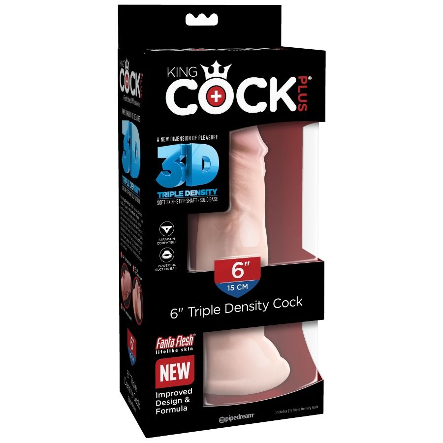 KING COCK - DILDO TRIPLA DENSIT 15 CM – Peni realistici – foto 5