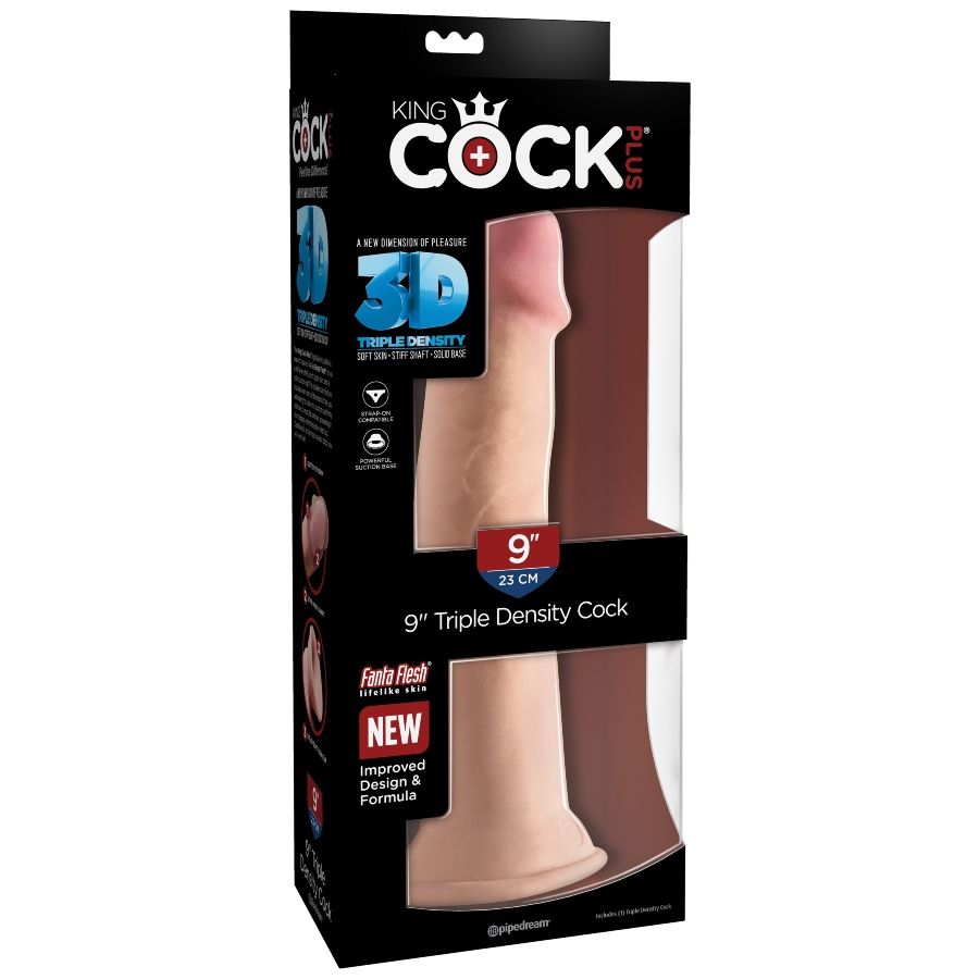 KING COCK - DILDO TRIPLA DENSIT 23 CM – Peni realistici – foto 6