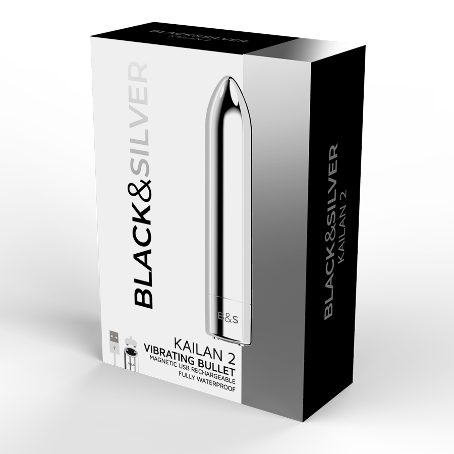 BLACK&SILVER - KAILAN 2 PROIETTILE MAGNETICO VIBRANTE ARGENTO – Mini vibratori – foto 5