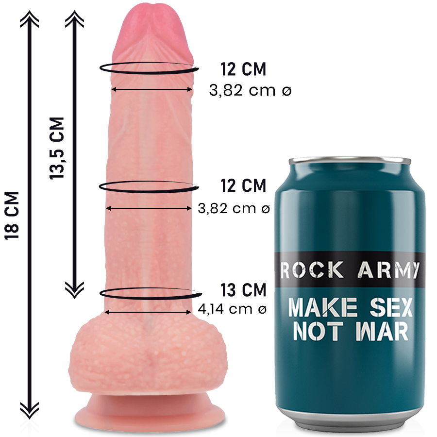 ROCKARMY - LIQUID SILICONE PREMIUM MUSTANG REALISTICO 18 CM -O- 4.14 CM – Peni realistici