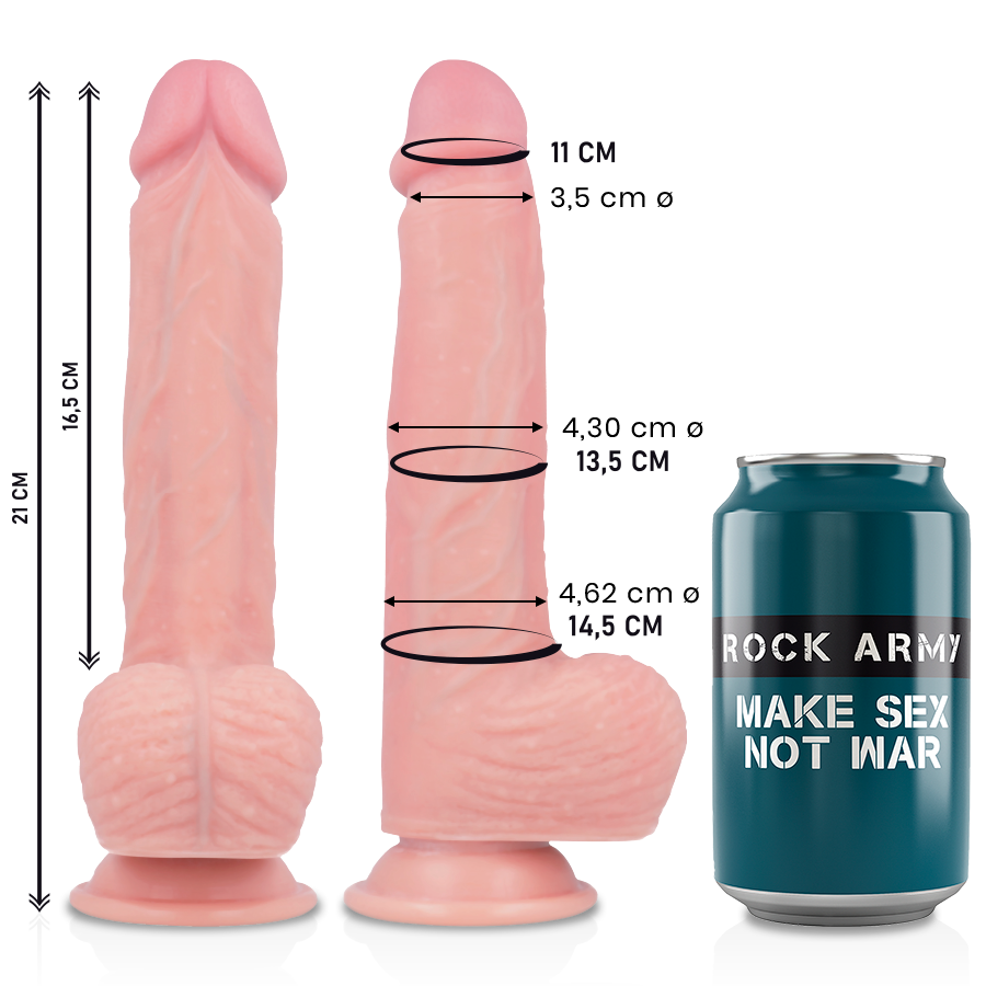 ROCKARMY - DILDO IN SILICONE LIQUIDO PREMIUM SPITFIRE 21 CM -O- 4.62 CM – Peni realistici
