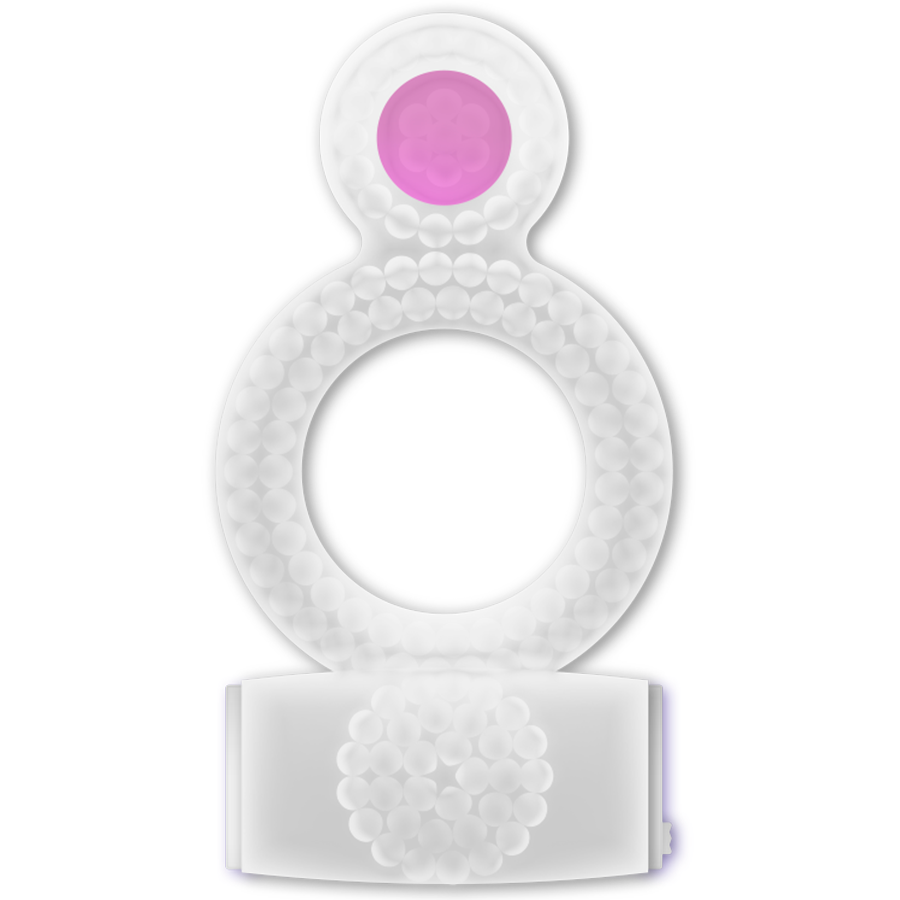 CASUAL LOVE - ANELLO DOPPIO PIACERE TRASPARENTE – Cockring con vibrazione