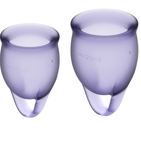 SATISFYER - FEEL CONFIDENT COPPA MESTRUALE VIOLA 15 + 20 ML – Coppa vaginale