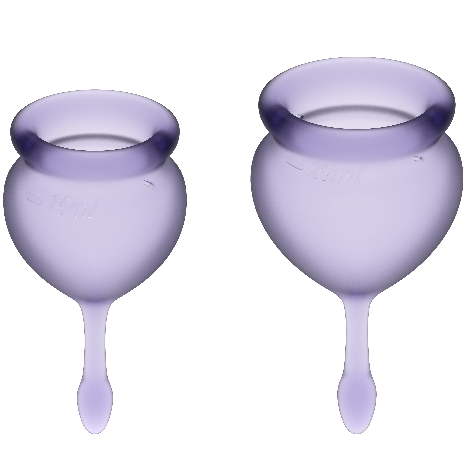 SATISFYER - COPPA MESTRUALE FEEL GOOD VIOLA 15 + 20 ML – Coppa vaginale