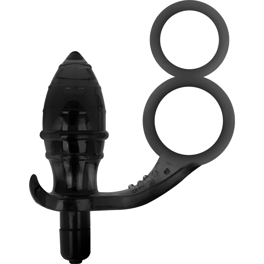 ADDICTED TOYS - PLUG ANALE CON DOPPIO ANELLO NERO – Tappi anali – foto 3
