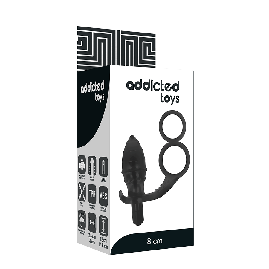 ADDICTED TOYS - PLUG ANALE CON DOPPIO ANELLO NERO – Tappi anali – foto 5