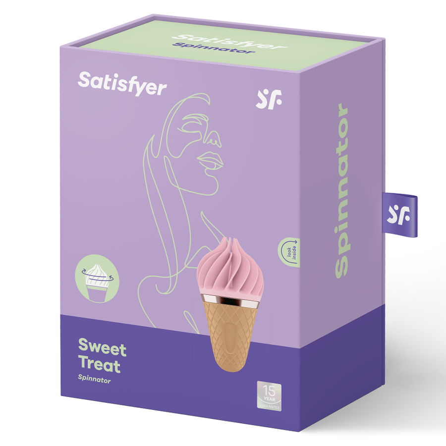 SATISFYER - SWEET TREAT SPINNATOR MARRONE E ROSA – Stimolatore dell'aria nessuna vibrazione – foto 3