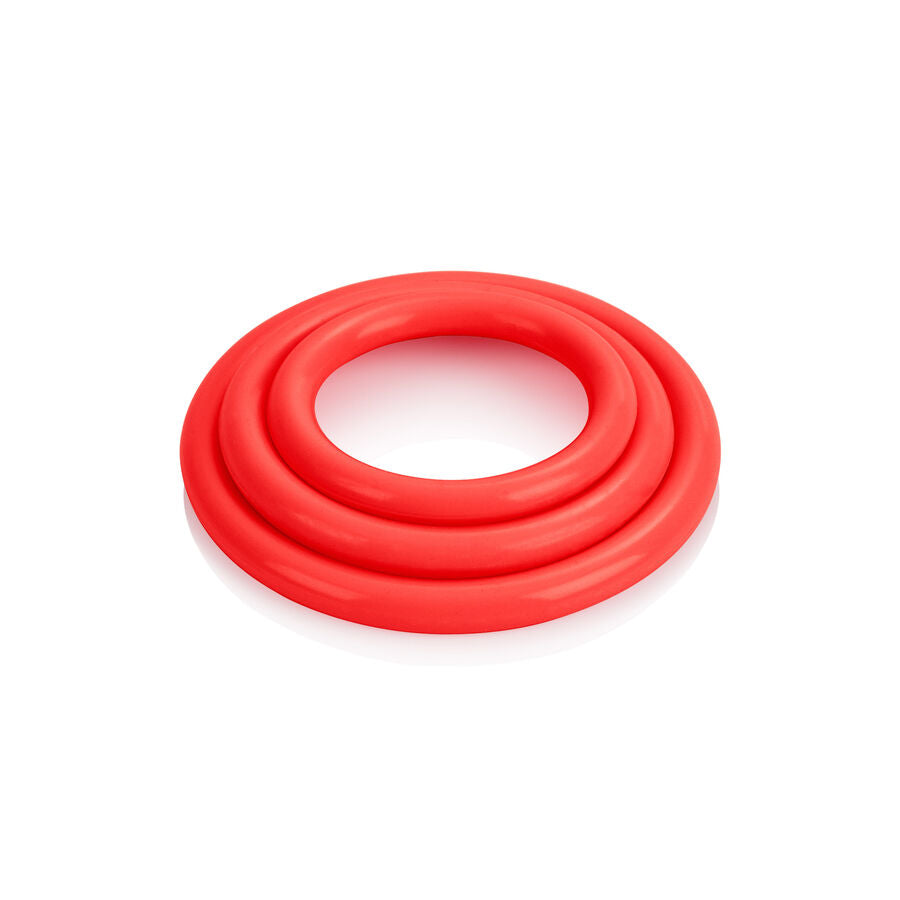 CALEXOTICS - SET TRI-ANELLI ROSSO – Accessori per il pene – foto 3