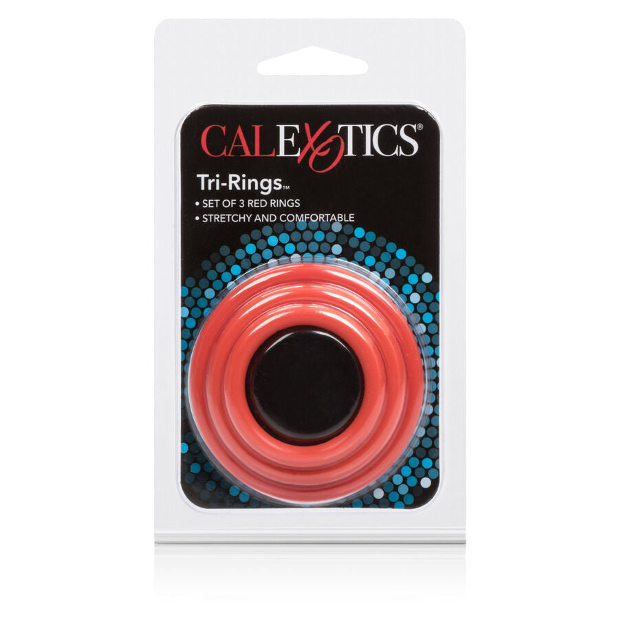 CALEXOTICS - SET TRI-ANELLI ROSSO – Accessori per il pene – foto 4