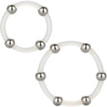 CALEXOTICS - SET DI ANELLI IN SILICONE CON PERLINE IN ACCIAIO – Cockring senza vibrazione