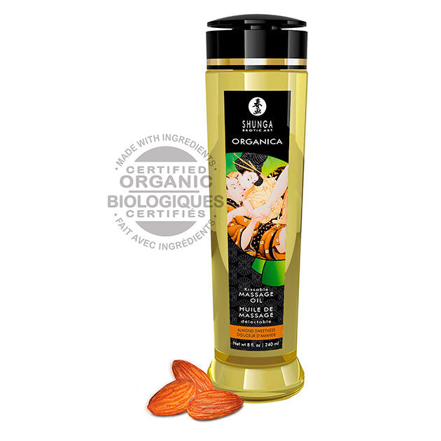 SHUNGA - OLIO DA MASSAGGIO ALLE MANDORLE BIOLOGICO 240 ML – Oli da massaggio non aromatizzati