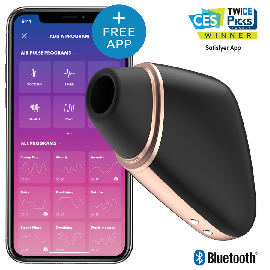 SATISFYER - STIMOLATORE E VIBRATORE TRIANGOLO LOVE NERO – Vibratori con APP