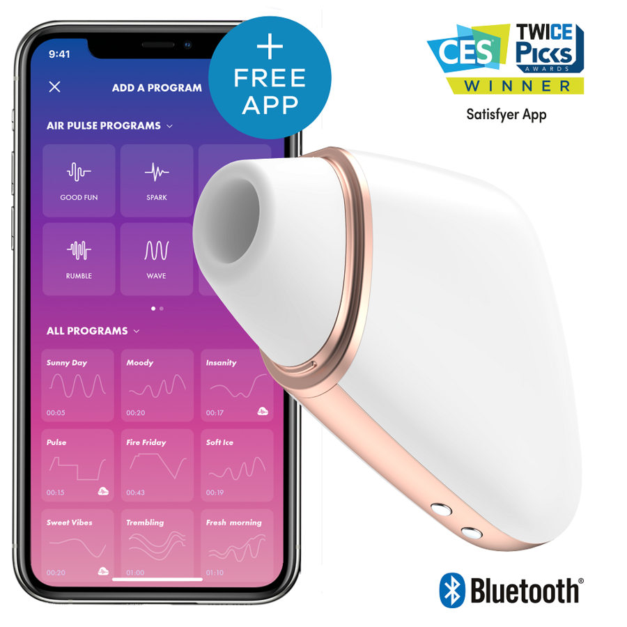 SATISFYER - STIMOLATORE E VIBRATORE TRIANGOLO LOVE BIANCO – Vibratori con APP