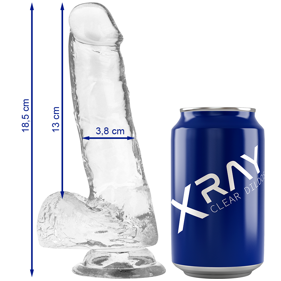 X RAY - CAZZO TRASPARENTE CON SFERE 18.5 CM -O- 3.8 CM – Peni realistici