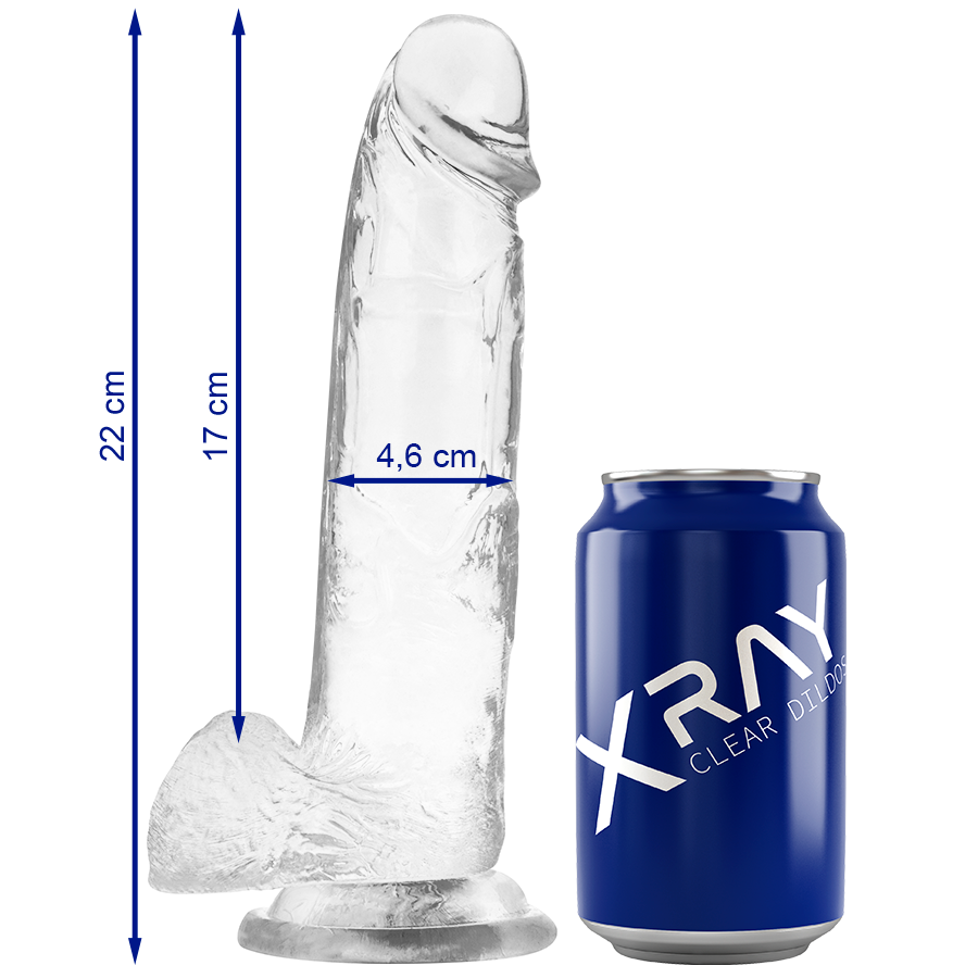 X RAY - CAZZO TRASPARENTE CON SFERE 22 CM -O- 4.6 CM – Peni realistici