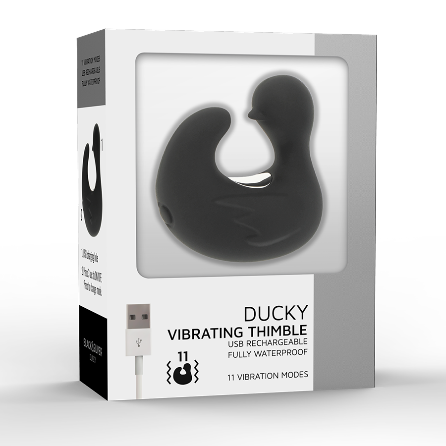 BLACK&SILVER - DUCKYMANIA DITALE RICARICABILE STIMOLANTE D'ANATRA IN SILICONE – Vibratori da dito – foto 8
